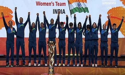 India womens' badminton team (ANI)