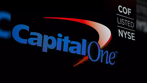 he logo and ticker for Capital One are displayed on a screen on the floor of the New York Stock Exchange (NYSE) in New York (Photo/Reuters)