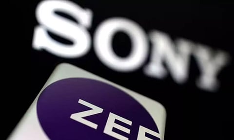 Zee Entertainment and SONY logos are displayed in this illustration. (REUTERS)