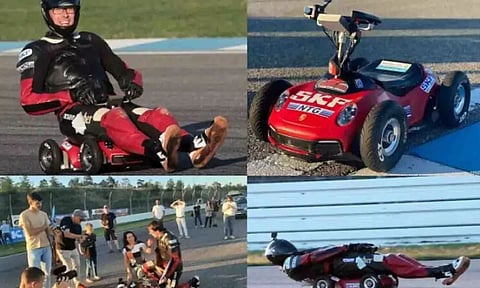 Marcel Paul with his modified toy car (Instagram)