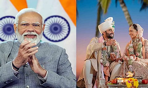 Prime Minister Narendra Modi, Rakul Preet Singh, Jackky Bhagnani (ANI)