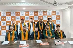 Opposition Congress legislators Ninong Ering, Wangling Lowangdong and NPP lawmakers Mutchu Mithi, Gokar Basar joined the BJP at a function
