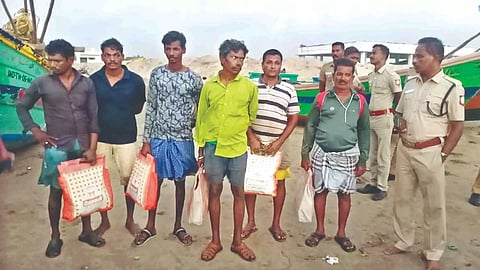 The fishermen who were arrested