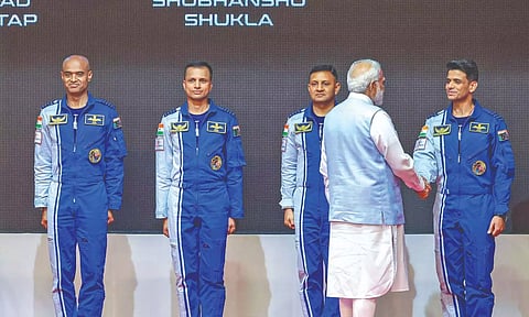PM Modi announced the names of the four astronauts who will be part of India's first human space flight program, Gaganyaan