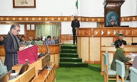 Himachal Pradesh CM Sukhvinder Singh Sukhu presents the State Budget 2024-25 in the Assembly (PTI)