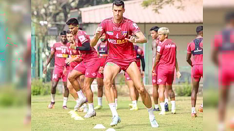 Lazar Cirkovic in training ahead of the game