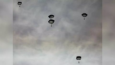 Aid is air-dropped over Gaza, amid the ongoing the conflict between Israel and Hamas, in Gaza City (Photo credits: Reuters)