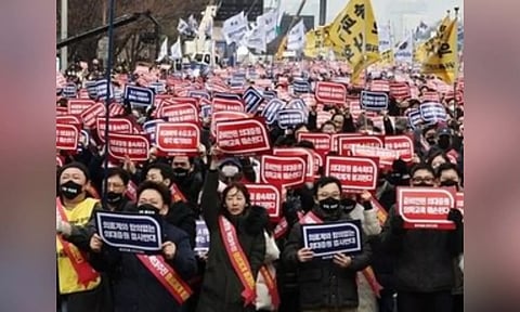 South Korea doctors hold mass rally protesting medical school quota hike plan