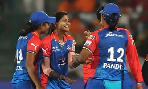 Delhi Capitals players celebrating after a wicket (IANS)