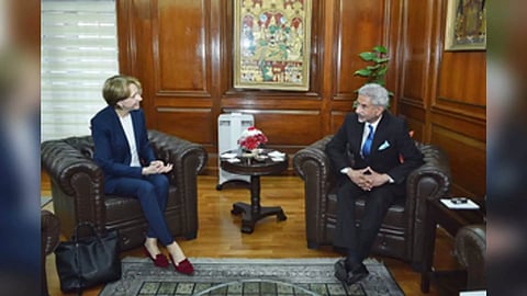 &nbsp;External Affairs Minister S Jaishankar, France Secretary General Anne-Marie Descotes (IANS)