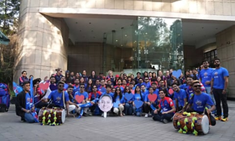 The Delhi Capitals Women's team received a grand welcome (IANS)&nbsp;