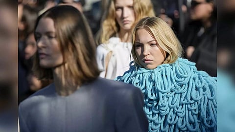 Lila Moss wears a creation as part of the Stella McCartney (AP)