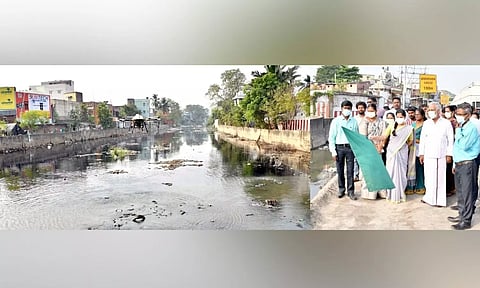 Mayor Priya launches drone fogging at Otteri Nullah.