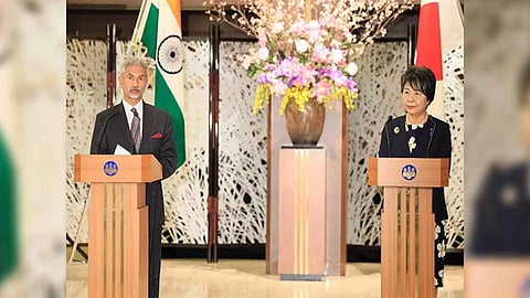 EAM S Jaishankar delivers a joint press statement with his Japanese counterpart Yoko Kamikawa in Tokyo on Thursday (Photo/X@DrSJaishankar)