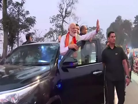 PM Modi holds roadshow in Kaziranga