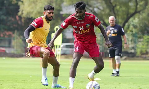 Chennaiyin players during a training session