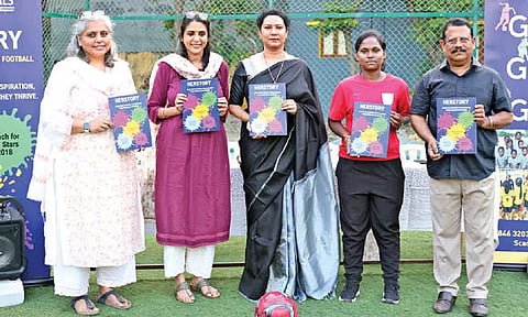 Former India International Sumithra Kamaraj and IPS Kalpana Nayak were in attendance at the event