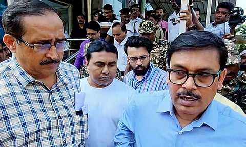 A file picture of Shahjahan Sheikh escorted by CBI officials after a medical examination