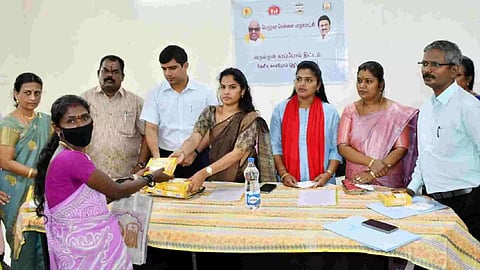 Greater Chennai Corporation Mayor R Priya handed over nutritional kits to 383 tuberculosis patients at the TB Hospital, Tondiarpet