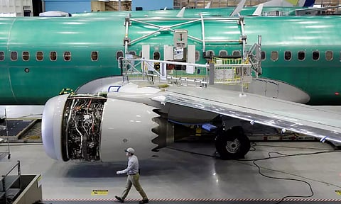 Boeing's new 737 MAX-9 under construction at their production facility in Renton (Reuters)