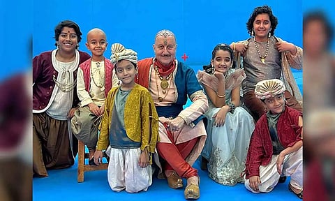 Actor Anupam Kher with cast of Chhota Bheem (Intstagram)