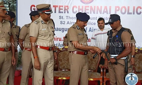 Chennai Police Commissioner Sandeep Rai Rathore launches a new initiative called Airport Police-Buddy Patrol for guiding passengers outside terminals.