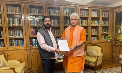 CM Ekanth Shinde and Lt. Governor Manoj Sinha (IANS)