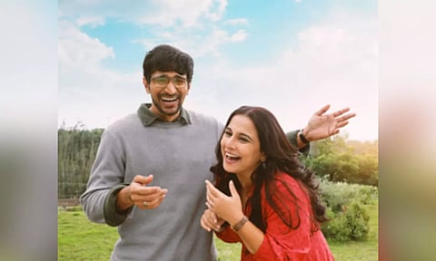 Pratik Gandhi with Vidya Balan.