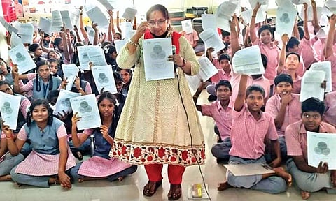 IIT-M trainer with kids promoting science (file photo)