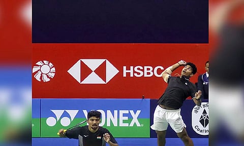 India's Krishna Prasad Garaga and Sai Pratheek K in action during Orleans Masters 2024 (X)