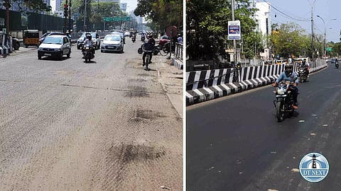 Milled and Re-laid road on EVR Periyar Salai (Photo: Hemanathan M)