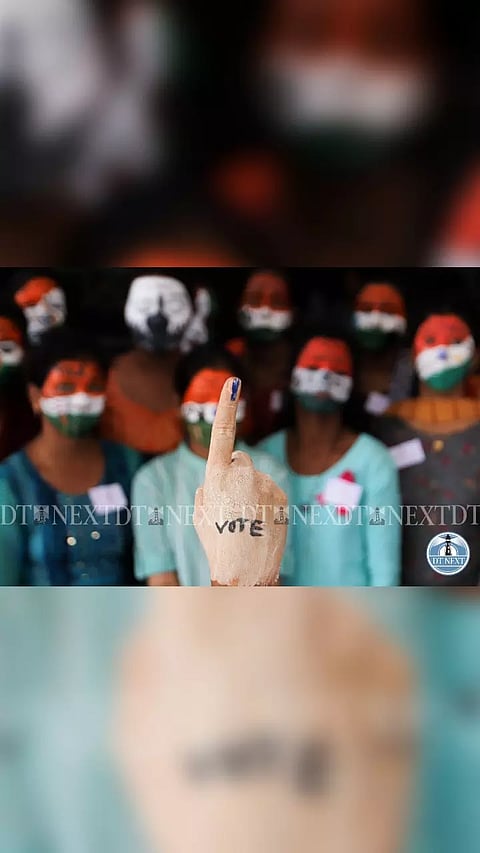 Students at Kanyaka Parameshwari College in Chennai spread the message of voting importance