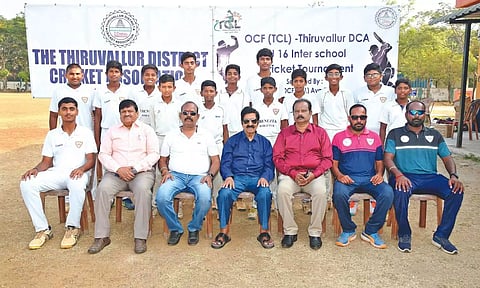 Ebenezer MHSS, winner of OCF (TCL)-Thiruvallur DCA U-16 Inter Schools tournament