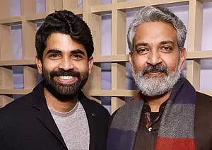 &nbsp;Filmmaker SS Rajamouli and his son Karthikeya
