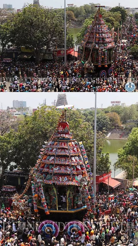 Kapaleeshwarar temple's annual car festival in Mylapore, Chennai, is attended by thousands of devotees
