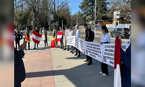 Political activists from Pakistan-occupied Kashmir and GB in Geneva. (ANI)