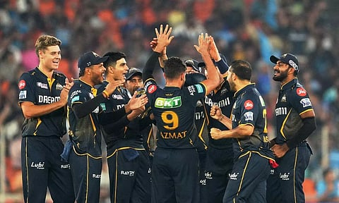 GT Players celebrated a victory (PTI)