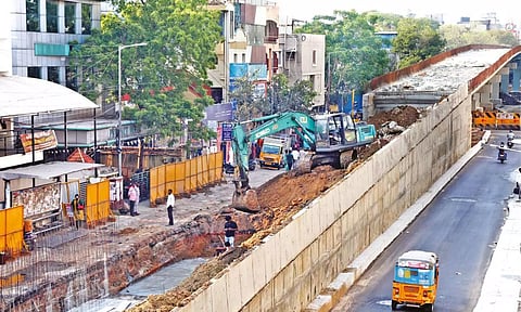 The construction of arterial flyover at Rs 131 crore is under way