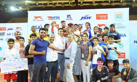 Haryana Team at the 3rd Sub Junior National Championship at the Shaheed Vijay Singh Pathik Sports Complex in Greater Noida.