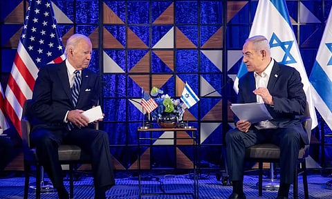 US President Joe Biden and Israel Prime Minister Benjamin Netanyahu&nbsp;