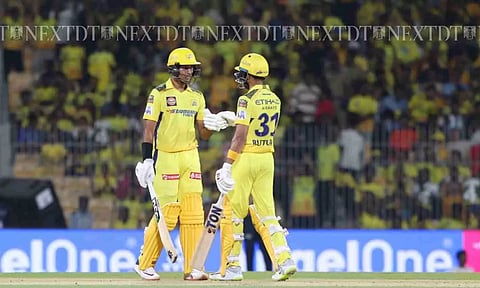 Rachin Ravindra and Ruturaj Gaikwad during the match (Photo: Justin George)