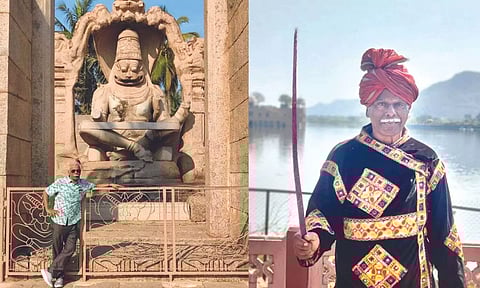 During his solo bike trips