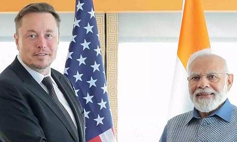 Elon Musk and Prime Minister Narendra Modi