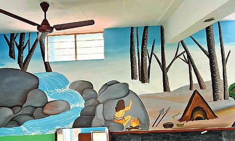 Visual representation of the life of an early man