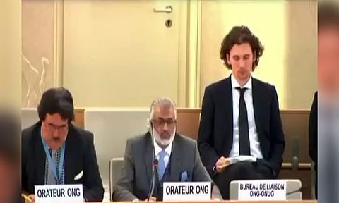 Professor Sajjad Raja at UNHRC (X/ @SamRaja21700228)