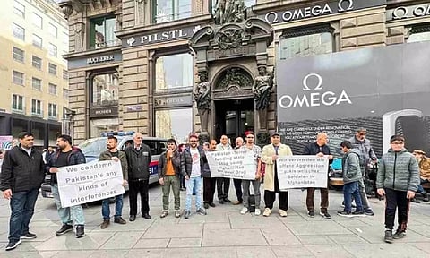 Visuals of the protest in Vienna (ANI)