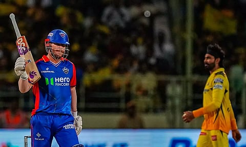 David Warner during the match (PTI)