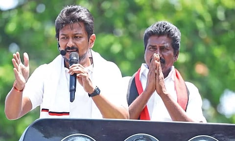 Udhayanidhi Stalin campaigning for Kancheepuram DMK candidate G Selvam in Chengalpattu