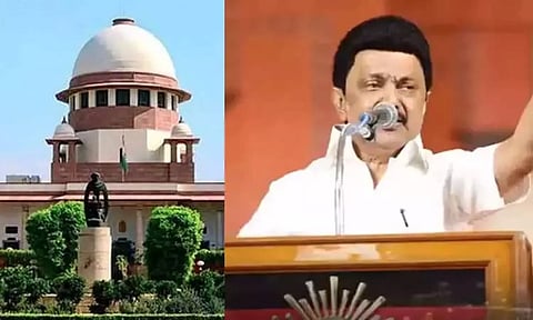 (L) Supreme Court of India; MK Stalin (R)