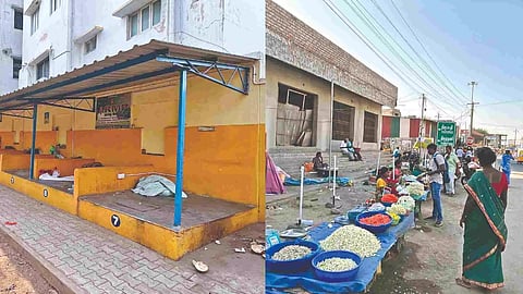 Uzhavar Sandhai in Tiruvallur district remains empty, as farmers have taken their wares to the streets